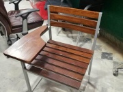 Student chairs iron frame wooden strips