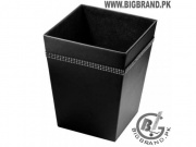 Black Faux Leather Diamante Waste Paper Basket Bin Tissue Bo