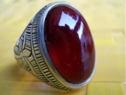 Real Aqeeeq Stone Silver Ring Design